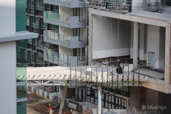 The contemporary bridge that connects to Blocks 12C and 14.