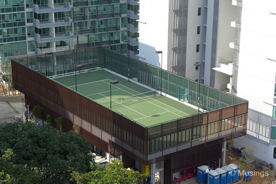 The Tennis Court looks ready to be used.