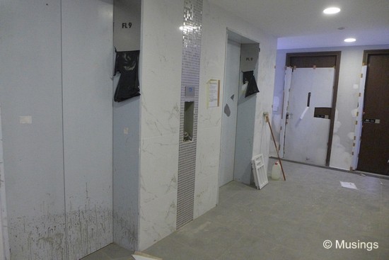 Lift Lobby of our unit still very much in construction.