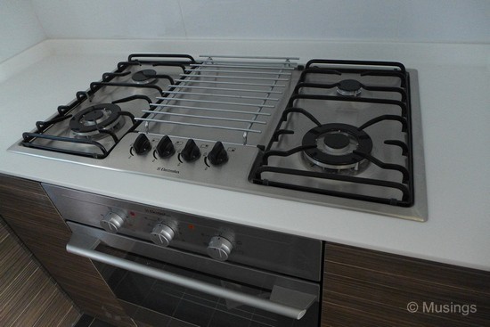 Electrolux stove and oven in the kitchen.
