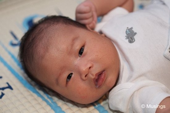 Ling was terrifically stressed out by baby Peter's non-stop naptime bawling today. On the bright side, after his 8 PM evening feed, he completely knocked out!