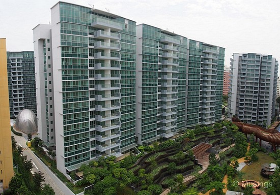 Panoramic stitch of Blocks 10. This view isn't possible for the most part at the HDB block's common corridors - this was composed from images taken by sticking my hand with the E-PL6 out of a small window slit!