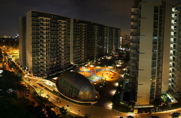 Panoramic stitch of 10 images from the 12th floor of the opposing block.