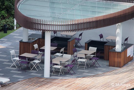 Deck chairs have also been installed at the Main Pool's BBQ pit. They look bolted to the floor. Can't imagine otherwise - they would be gone in days LOL.