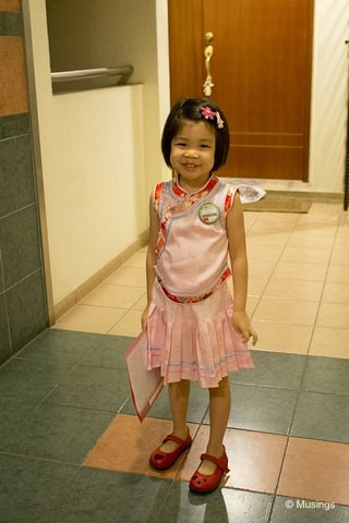 Just a few days ahead of CNY and heading out early morning for her school's CNY celebrations. The lift lobby at our home was actually quite dim, so some post-processing in Adobe was required to lift out details.