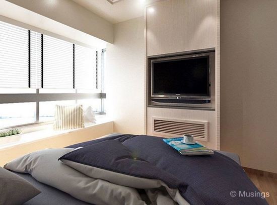 Feature wall and console deck in the Master Bedroom