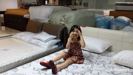 Hannah approves of our selected mattress @ Tilam King!