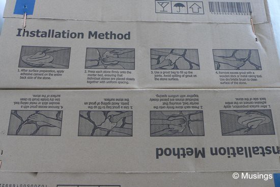 Installation instructions for the craftstone bricks.