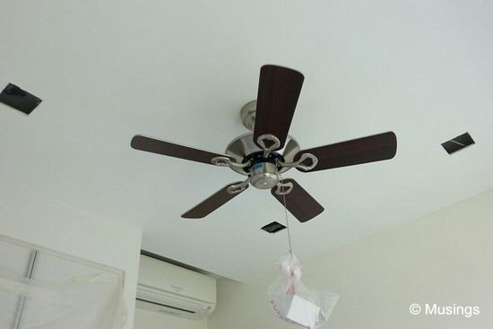 The Fanco FF303 36" fan installed into our workroom.