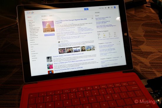 The SP3 with red Type Cover.