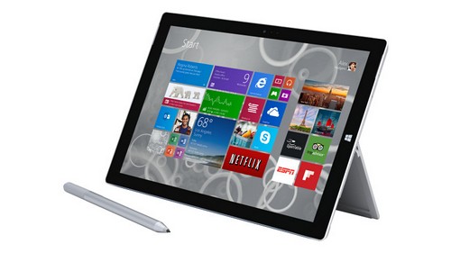 Microsoft Surface Pro 3, and the included stylus.