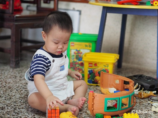 At play at our parents' home.