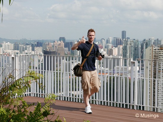 Checking the city views at the top of The Pinnacle @ Duxton yesterday morning.