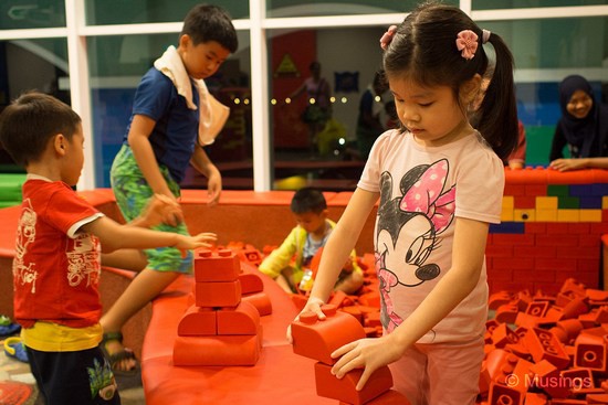 Ground floor play area. Several kids built a small house even!