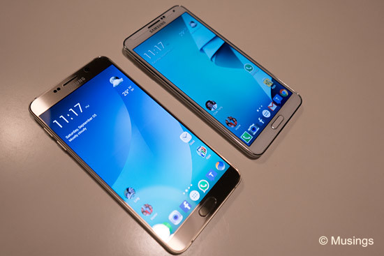 Note 5 (left) and 3.