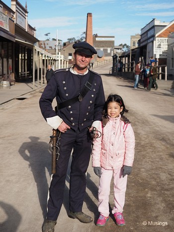 Being friendly with the Sovereign Hill police.