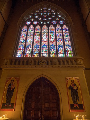 Stained glass windows in the Cathedral.