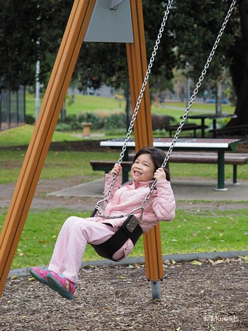 When we were all young. H at the swing @ Flagstaff Gardens