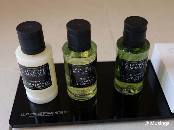 Gilchrist & Soames toiletries - nice!